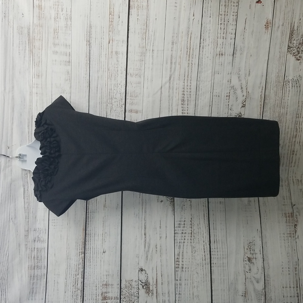 Cache Gray Dress with Ruffle Neck - Picture 3 of 8